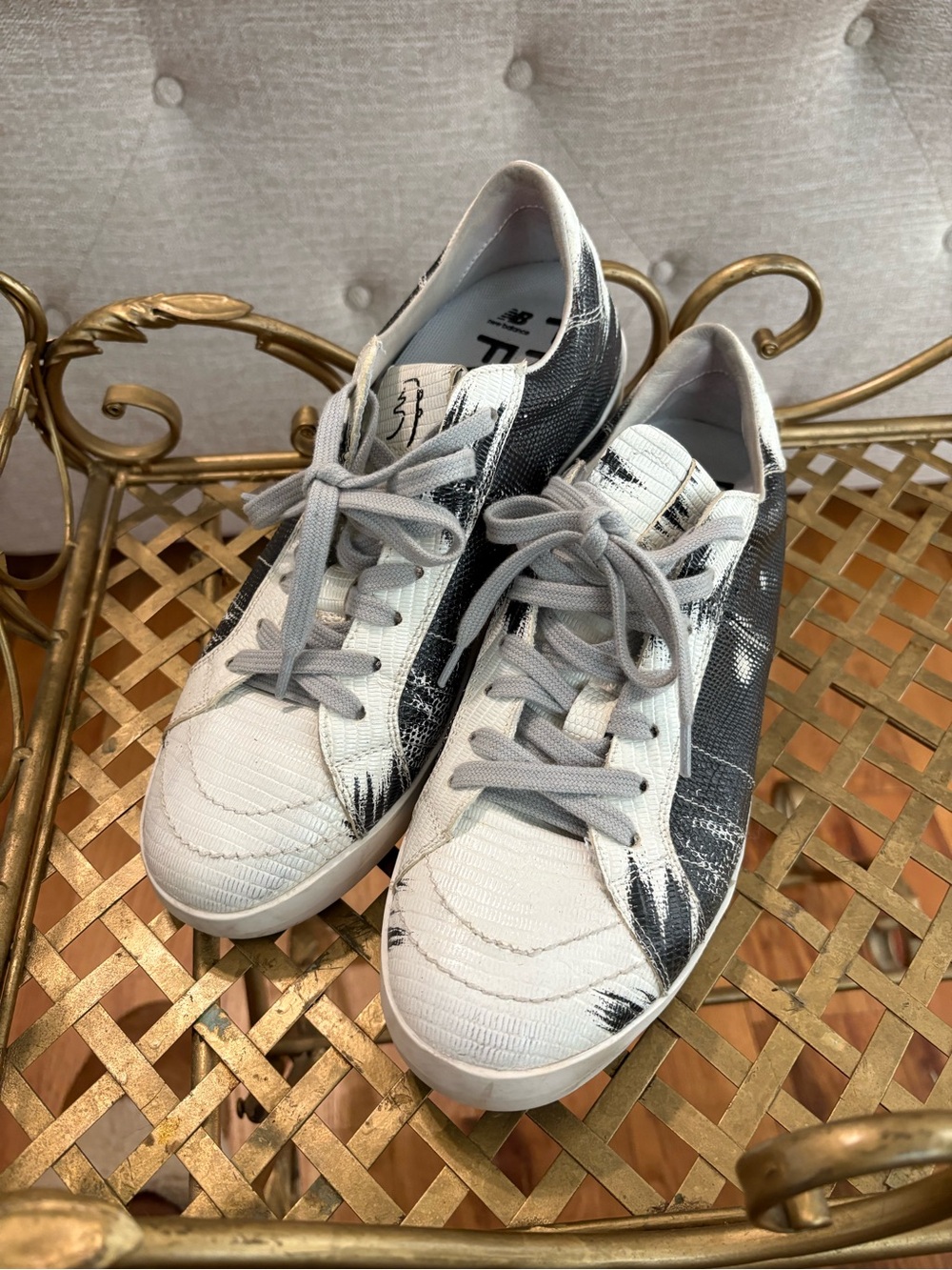 Women's White and Gray Low-Top Fashion Sneakers